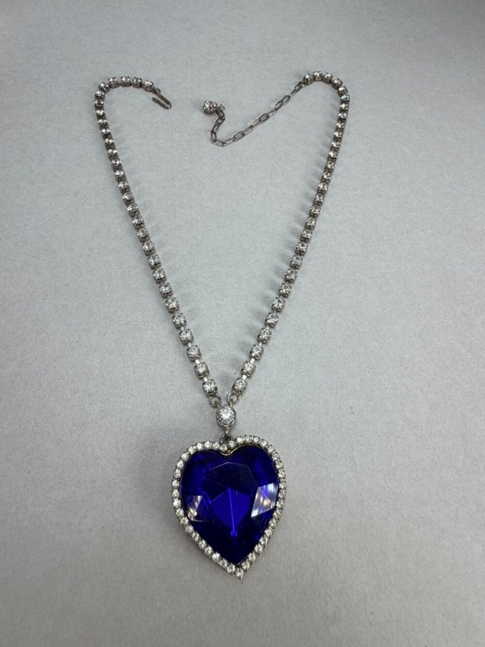 Vintage Eternal Love Titanic Blue Heart Crystal Necklace by RJ Graziano - Picture 8 of 8